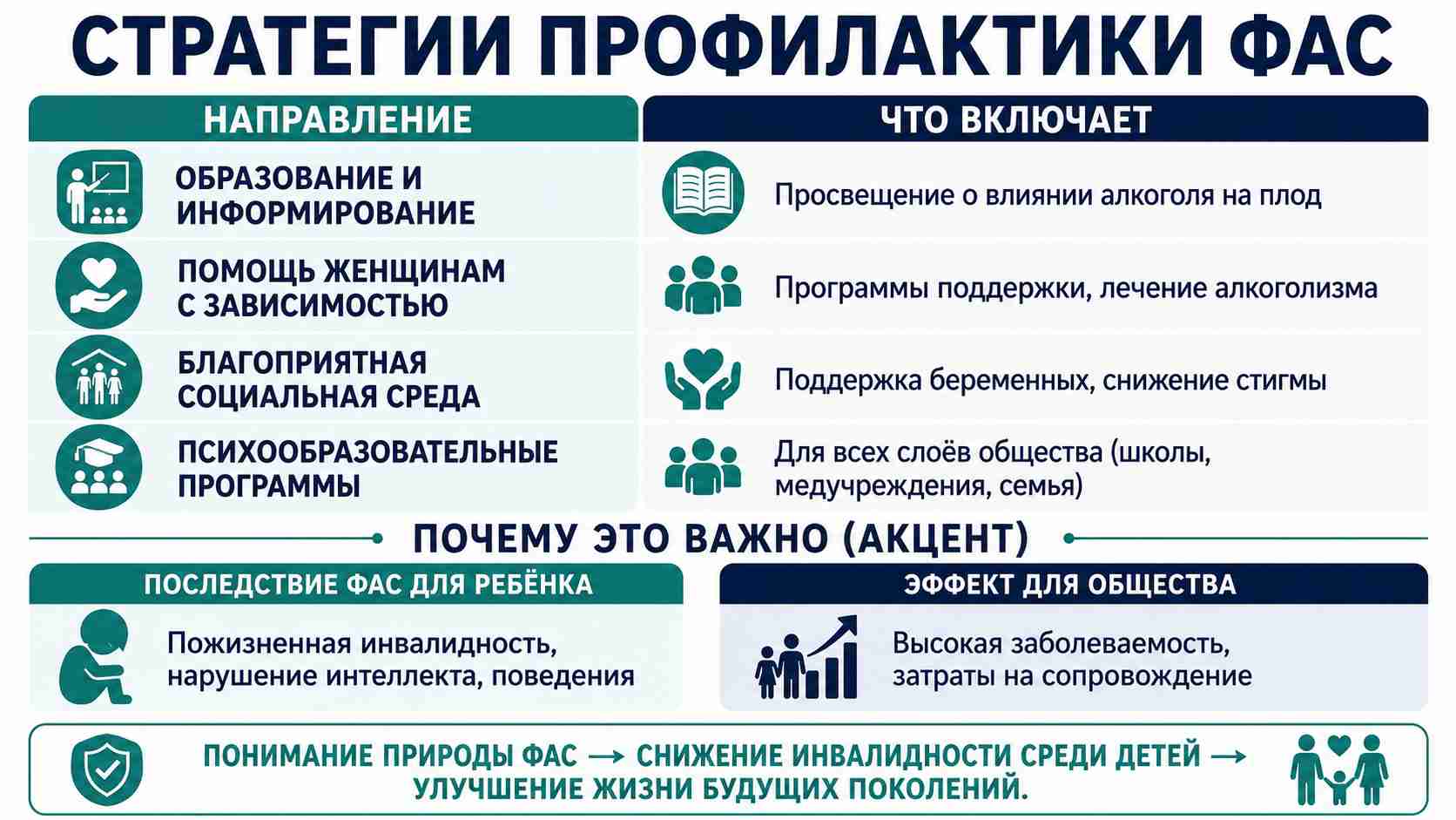 Инфографика о стратегиях профилактики ФАС